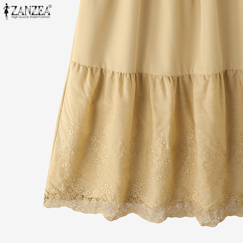 ZANZEA Women Casual Elegant Lace Patchwork A-Line Skirts