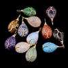 Natural Stone Agate Water Drop Tree of Life Pendant Necklace N781