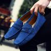 Fashion Spring and Summer New Genuine Leather Comfortable Soft Soled Men's Shoes Solid Color Flat Bottom Running Sports Leisure Loafers