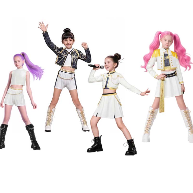 2025 Huntrix Disfraces de Cazademonios Kpop para Niñas Rumi Trajes de Cantantes Anime Zoey Mira Cosplay Halloween Uniforme de Baile