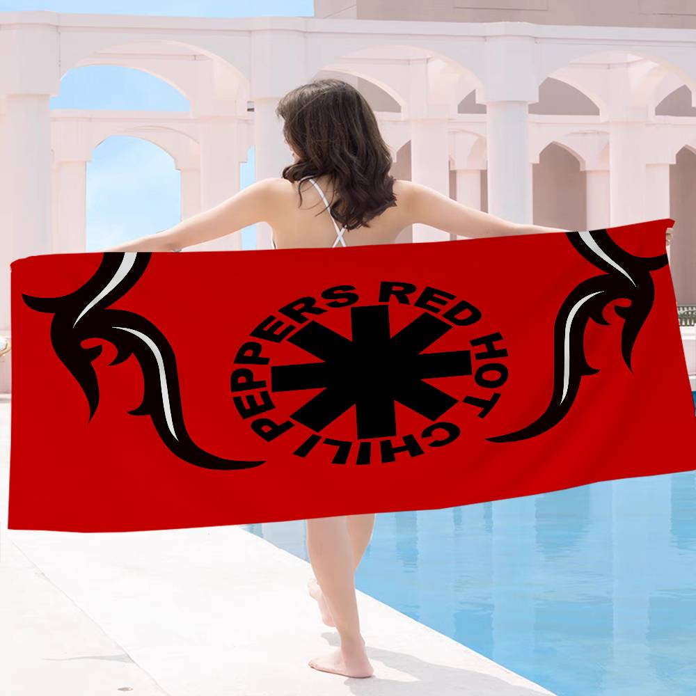 Red Hot Chili P-Peppers Band Bath Towel Microfiber Soft Water Absorbing Breathable For Girl Kids Decorative Cartoon Beach Towel