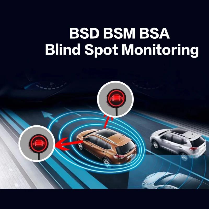 2Pcs Car Blind Spot Detection System Car Signal Lamp Warning Light Alarm Safety Driving Reversing Assistance Microwave Sensor