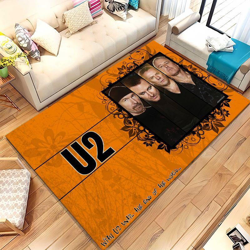 Tappeto Antiscivolo Retrò U2 Irlanda Rock Bang Bono Soggiorno Tappeto Morbido per Camera da Letto Stanza dei Giochi dei Bambini Divano, Tappetino Decorazione per la Casa Regalo