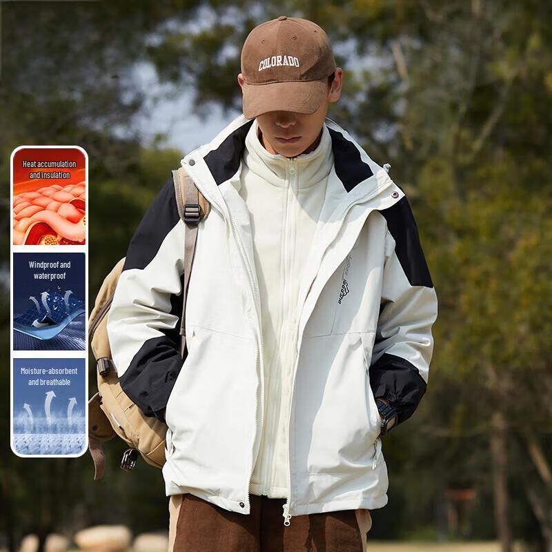 Unisex 3-in-1 Fleece-Lined All-Weather Jacket M