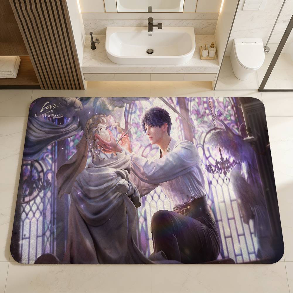 Love And Deep Space Game Hallway Carpet Washable Non-Slip Living Room Sofa Chairs Area Mat Kitchen Doormat Area Rug