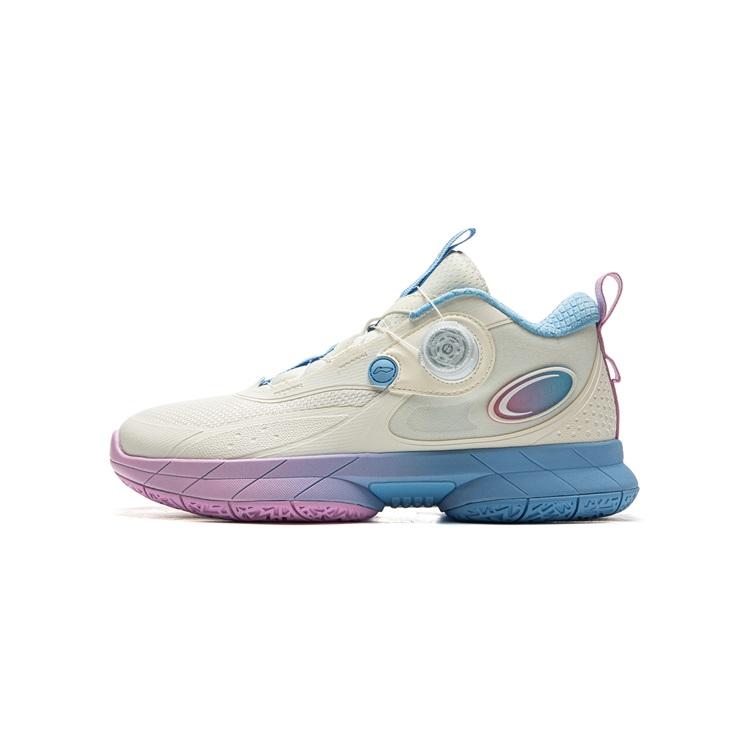 Li Ning Kids Comfortable Sports Non-Slip Shock Absorbing Wear-Resistant Rebound Breathable Basketball Shoes Kids Basketball Shoes White YKBU092-9