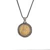 JMXD-Inlaid Copper Tibetan Zakiram God of Wealth Round Necklace, Retro Personalized Men's and Women's Safety Pendant