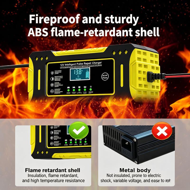 Charger Car And Motorcycle Battery Charging Unit Lead-Acid Battery Repair Lcd Display 6A 12V Intelligent Car Battery