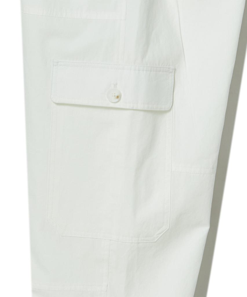 BEYOND CLOSET [Collection Line] Lux Fabric Military Detail Cargo Pants White