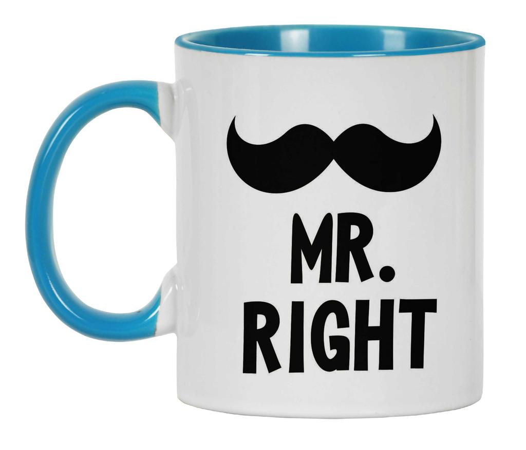 Inkdotpot Mr.Right Funny Novelty 11 Oz Coffee Mugs Great For Groom Engagement Gift Ceramic