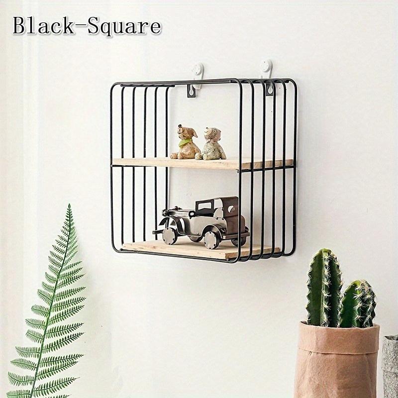 Suport de depozitare din fier metalic Suporturi de depozitare cu forme multiple Negru/auriu Raft de perete nordic DIY Decor