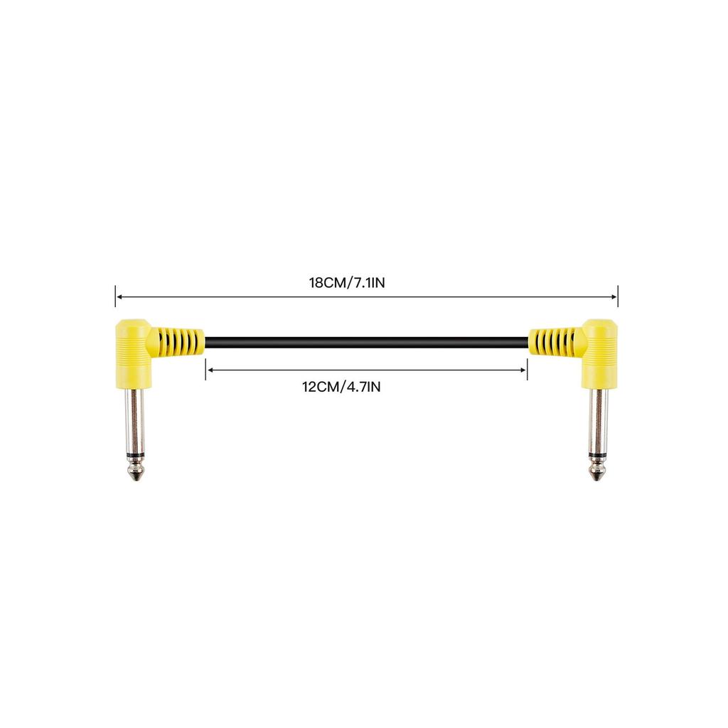 18cm Noise-Reducing Shielded Audio Patch Cable for Electric Guitar Pedals