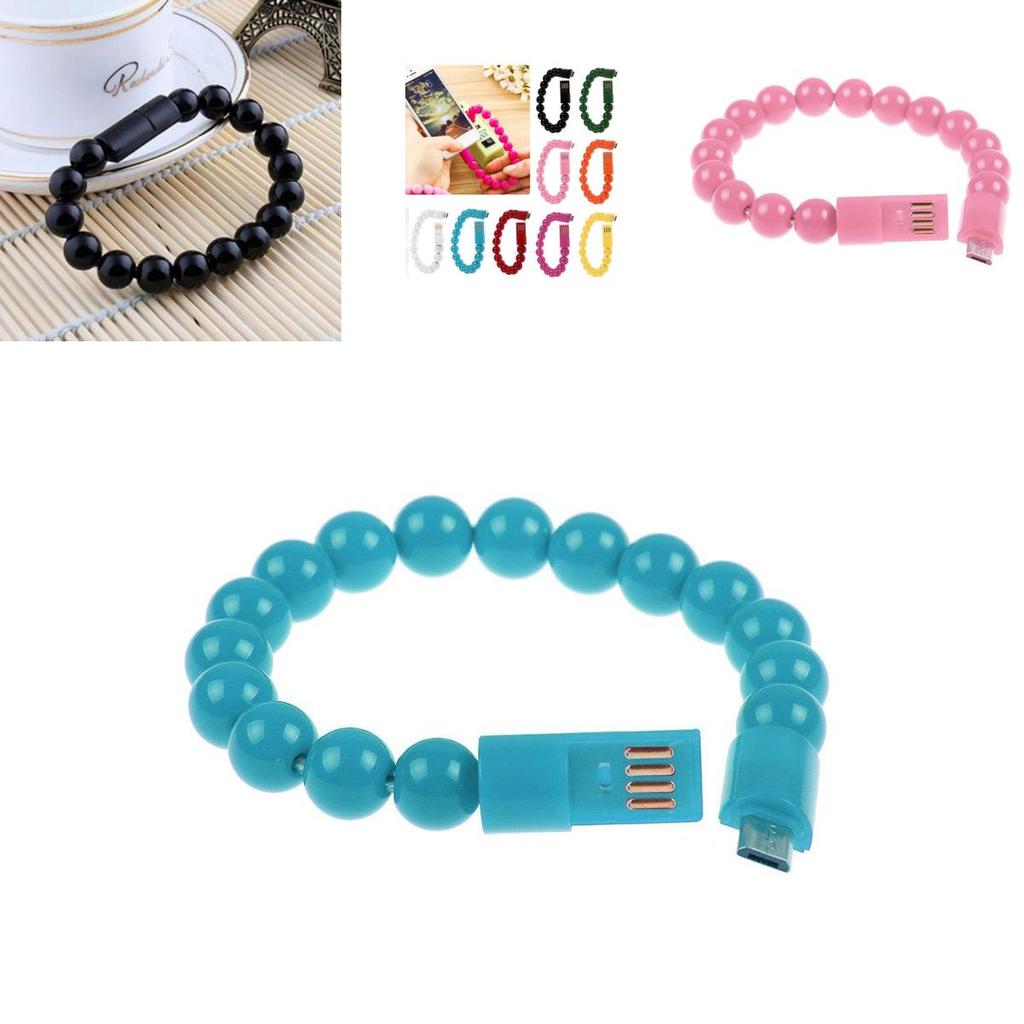 Beads Usb Bracelet Charging Data Sync Cable For Iphone 5g 6g Android