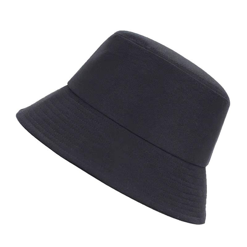 Black Fisherman's Hat Children's New Spring and Summer Big Head Circumference Showing Face Small Face Covering Sunscreen Bucket Too