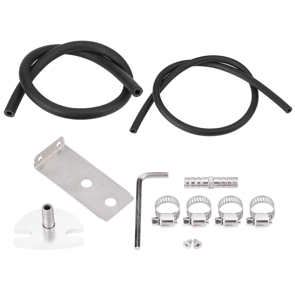 Universal Aluminum Fuel Pressure Regulator Gauge & Hose Kit 0 140 PSI Adjustable Blue