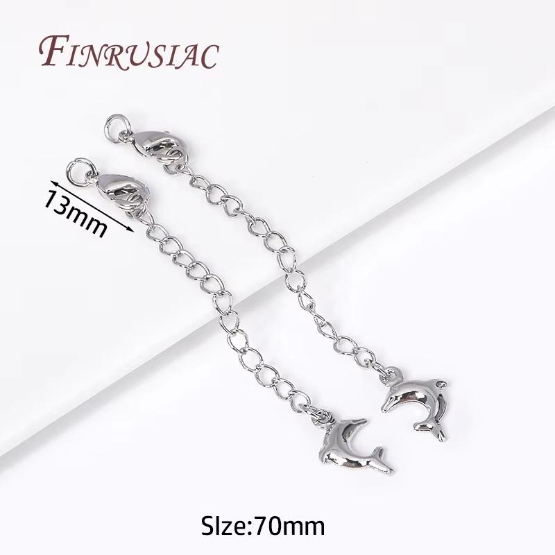 

18K Gold Plated 6CM Extension Chain For Jewelry Making DIY Accessories,Tail Chain With Lobster Clasps Connectors For Bracelets 1 piece