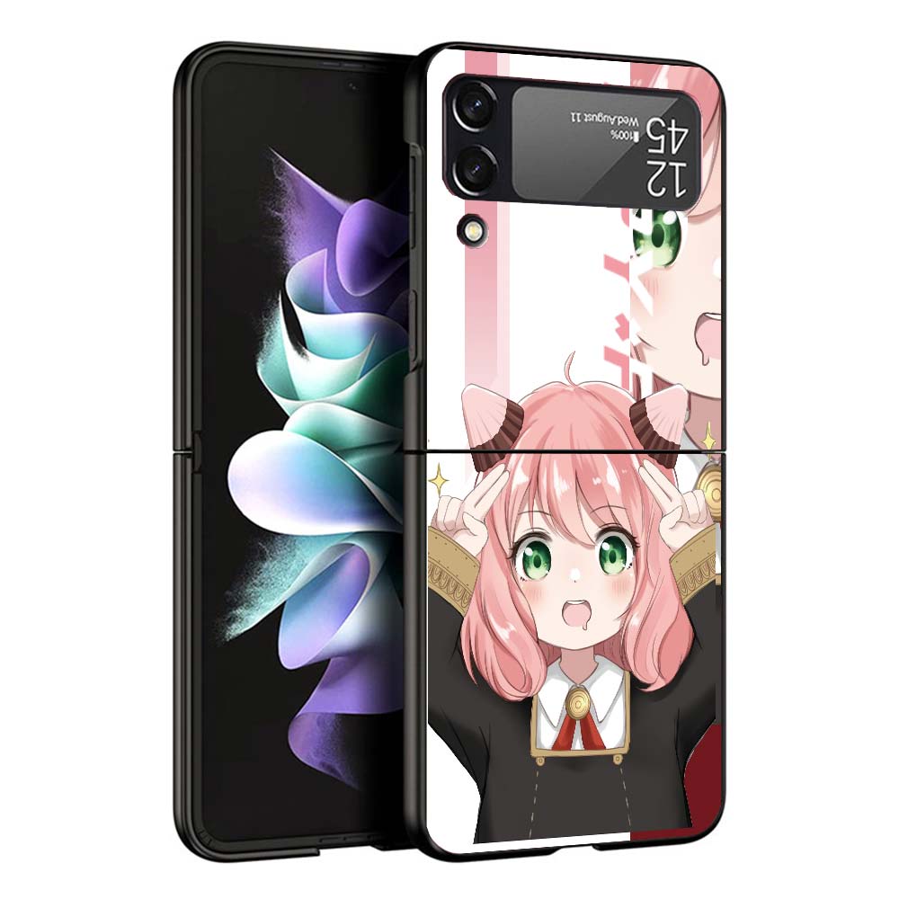 Spy Family Anya Cute Phone Case For Samsung Galaxy Z Flip7 Flip6 5G Flip5 Flip4 Flip3 ZFlip 7 6 3 4 5 Shockproof Back Cover Gala