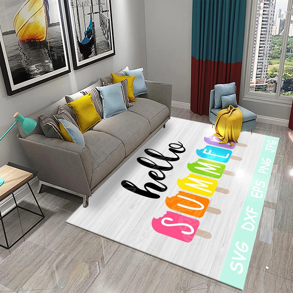 Hello Summer Carpet Beach Sea Starfish Pattern Bathroom Anti-Slip Carpet Door Mat Doormat Outdoor Living Room Bedroom Floor Rug
