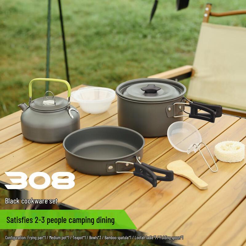 Gongziyu Outdoor Camping Cookware Set with Teapot