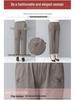 Mom's Cotton Embroidered Nine-Point Pants for Seniors, Casual Straight-Leg Pants for Spring & Autumn
