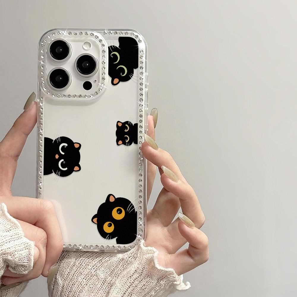 Bracelet Chain Phone Case For iPhone 17 16 15 13 14 for 17Air 17 12 14 16 Pro 17 14 16 Pro Max Sparking Diamond Cute Pattern Hard Cover With Lanyard