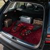 1Pcs Dark Red Butterfly Print Car Trunk Mat with Anti Slip Cargo Liner Waterproof Rear Storage Protector Floor Mat for SUV Sedan