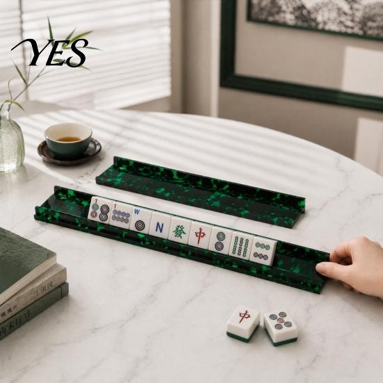 Magnetic Tile Pusher Rack 1/4Pcs American Mahjong with Pusher, Non-slip Acrylic Mah Jongg Holder & Bar, Accessories for Home Party Play