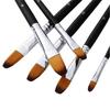 9pcs Professional Artist Paint Brushes Set Black Long Wooden Handle Nylon Hair Paintbrush for