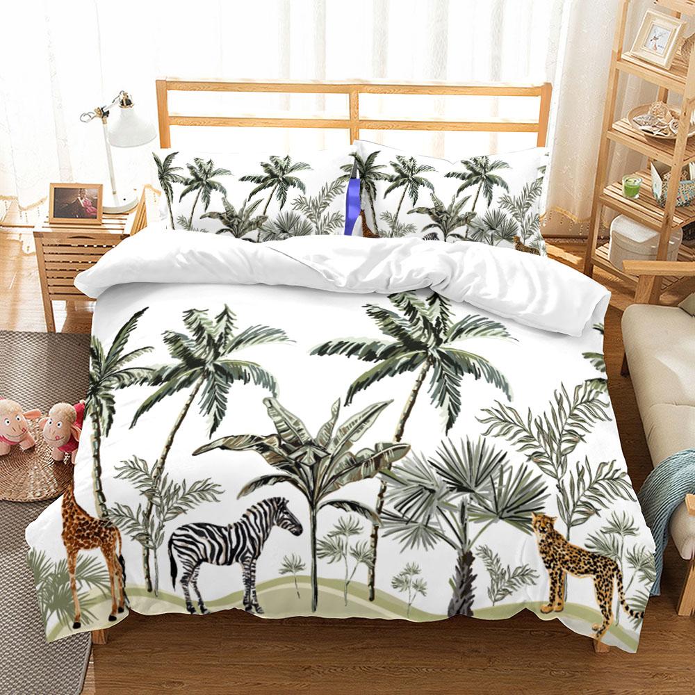 3D Editorial Leopard Duvet Cover Set Uk Single Double Queen Us Twin Full King Size Animal Bed Linen Set