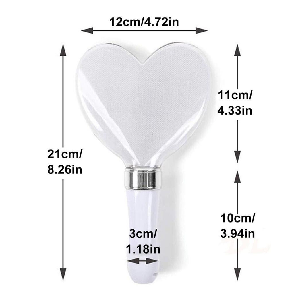 LED Glow Stick 15 Colors Change Battery Powered Heart Shaped Flashing Light Stick For Wedding Party Celebration (4.72 x 4.33 x 3.94 x 1.18 In)