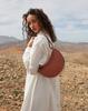 Paris Niche Design Genuine Leather Crescent Saddle Bag - Fashionable Shoulder Messenger Bag