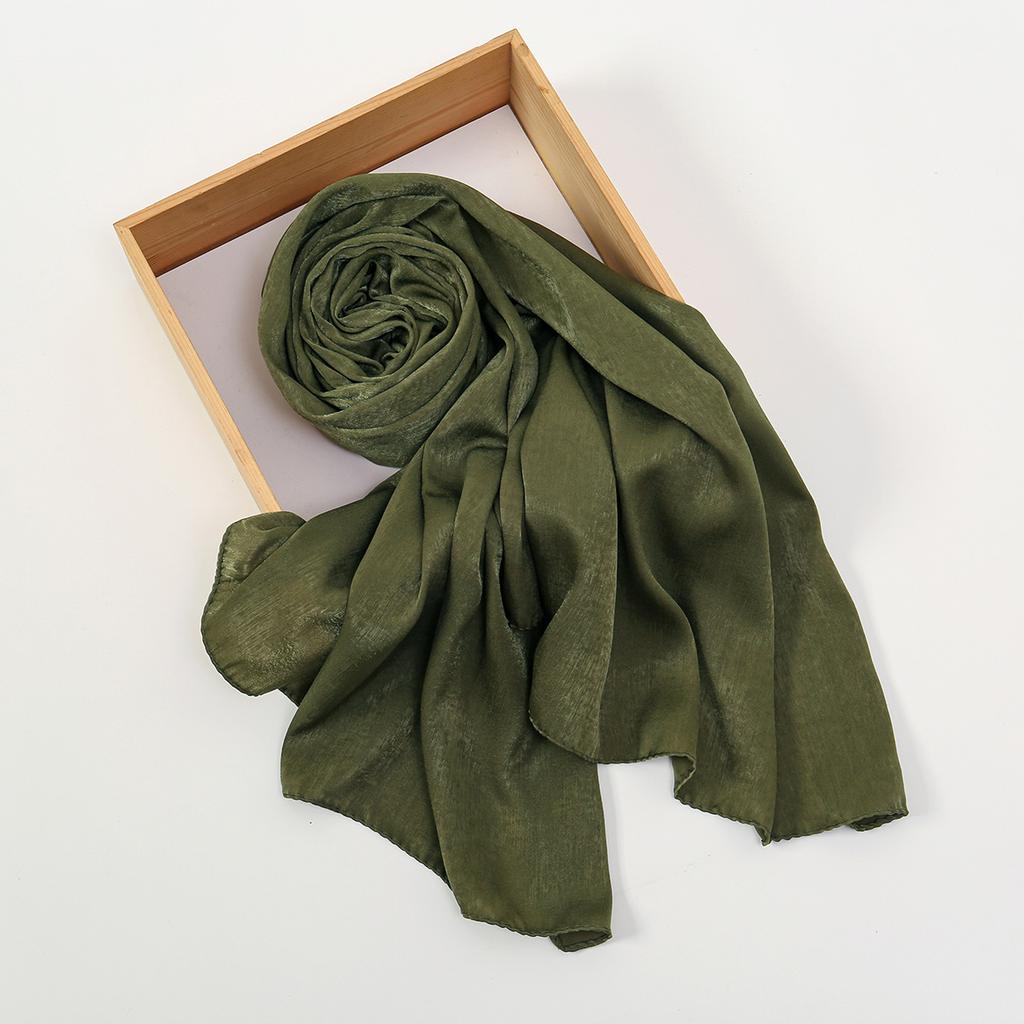 Premium Shiny Hijab Silk Scarfs Woman Muslim Hijab Head Scarf Headwraps Fashion Bufandas Silk Scarves Shawl Headband