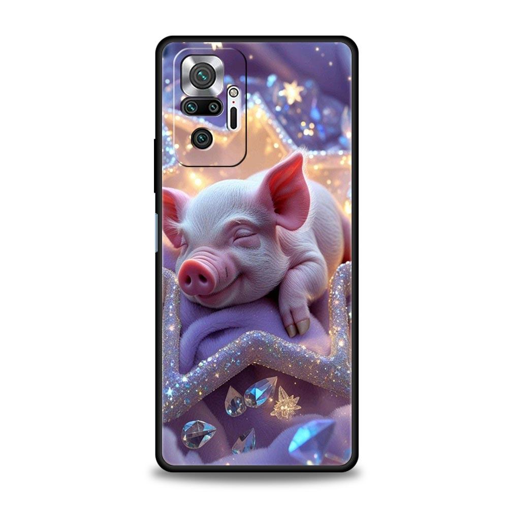 Funda Protectora de Cerdo Bonito para Teléfono para Redmi 14C 10C Note 15 14 13 12 10 11 K40 Pro Plus 5G Carcasa Suave de TPU Antigolpes Fundas Capas Bolsas