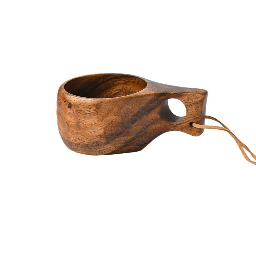 Camping Handy Cup Finnish Cup Rubber Wood Turtle Shell Acacia Wood Milk Cup Breakfast Cup Water Cup