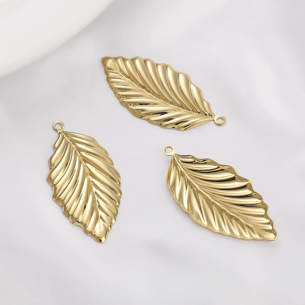 1pc Brass Leaf Charm Pendant for Earring Necklace DIY Jewelry Making
