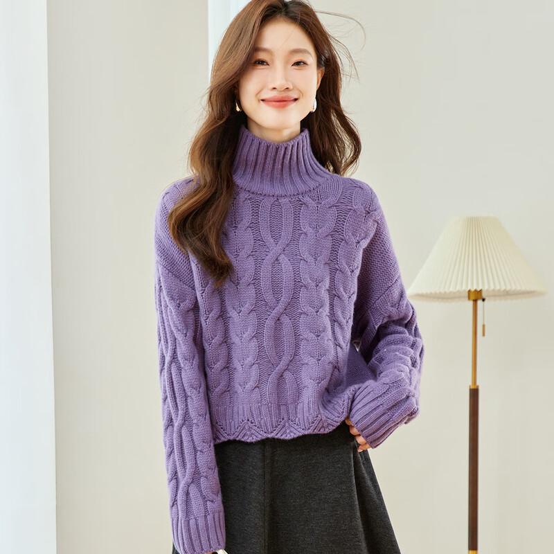 Srcr Women's High-Neck Cashmere Blend Cable Knit Sweater
