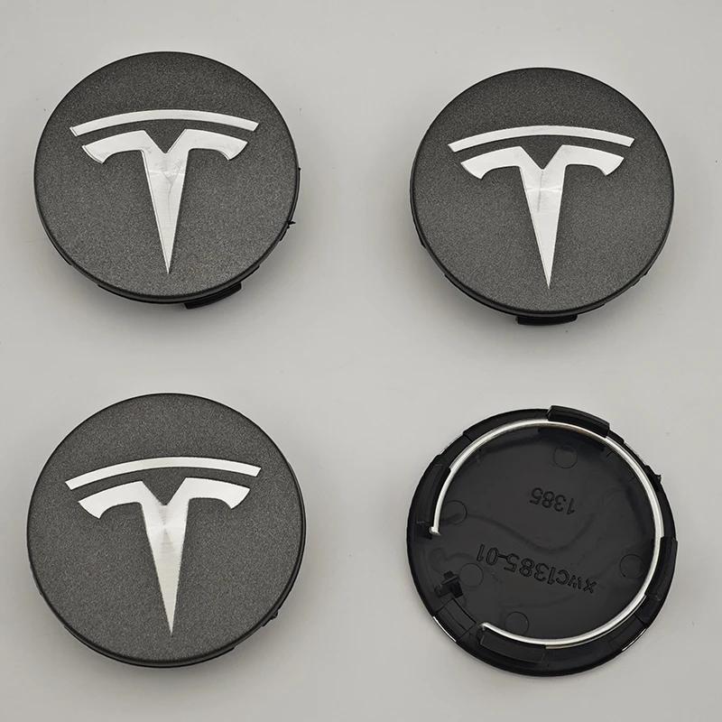 Samolepka na auto 2025 Nové Tesla 4ks ABS 56mm Kryty odznaků Tesla Model 3 Model Y Krytky nábojů Středové krytky kol pro Tesla Model Y X S 202