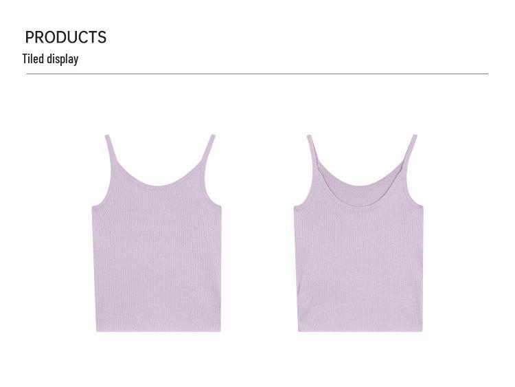 Clean Space Women's Skin-Friendly Knit Vest - 2025 Thirteen Lines Korean Style Versatile Camisole