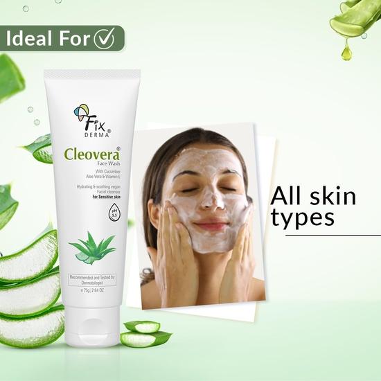 Fixderma Cleovera, Aloe Vera Face Wash with Vitamin E | Aloe Vera Gel for Face | Face Wash & Face Cleanser | Face Wash for Dry Skin (All Type Skin)