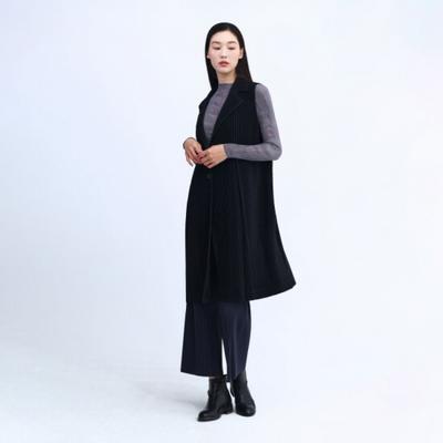 Pleats Me Tailored Gather Long Vest Ppvts125004