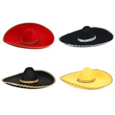 Velký sluneční klobouk Sombrero Klobouk Srolovaná krempa Mexické čepice Festivalové potřeby Mexický klobouk Párty klobouk