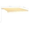 Manual Retractable Awning with LED Lights 400x300 cm Yellow and White