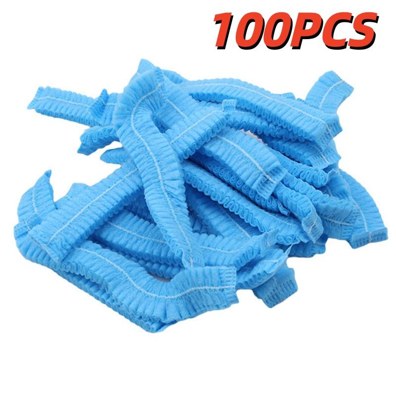 100Pcs/Pack Disposable Hair Head Covers Net Bouffant Dustproof Anti Dust Caps Breathable Shower Bathing Hats Kitchen