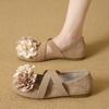 Suede Flowers Casual Flats Summer New Ladies Bags on Sale 2025 High Quality Slip-on Solid Sweet Flats Sapatos Planos