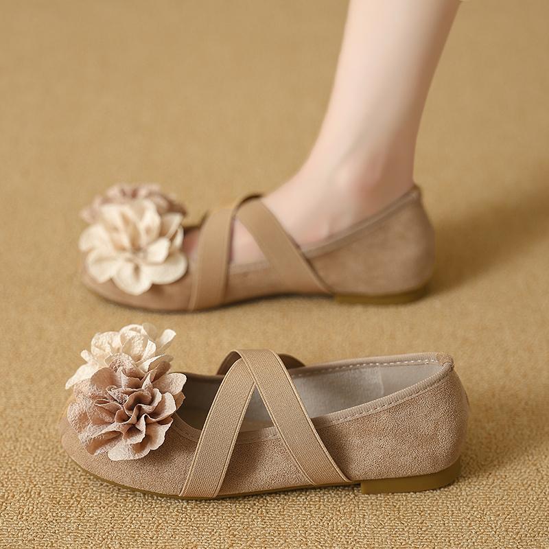 Suede Flowers Casual Flats Summer New Ladies Bags on Sale 2025 High Quality Slip-on Solid Sweet Flats Sapatos Planos