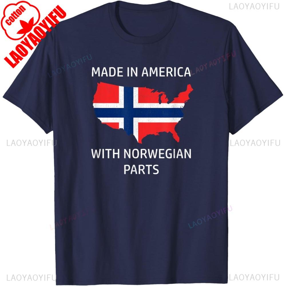 USA Norway Pride Men T Shirt Norwegian Parts Graphic Tee Mens Summer Street Fashion Vintage Cotton Patriotic Gift for Boys Tops S