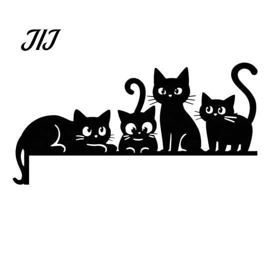 Interior Wall Decor Hanging Metal Cat Door Topper, Cute Cats Frame Decor, Black Art, Modern Abstract Silhouette Art Minimalist Home Decoration