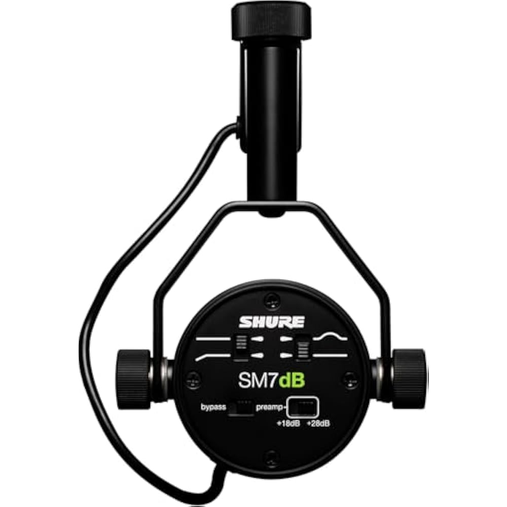 SM7dB with SHURE Preamp: Dynamic Microphone, Cardioid, Unidirectional, XLR, Wired Streaming, YouT...