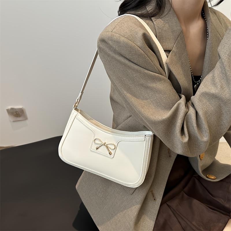 Women's Fashionable Shoulder Bag, Suitable for Banquets and Shopping, Bow-element Underarm Bag, Durable Material Handbag