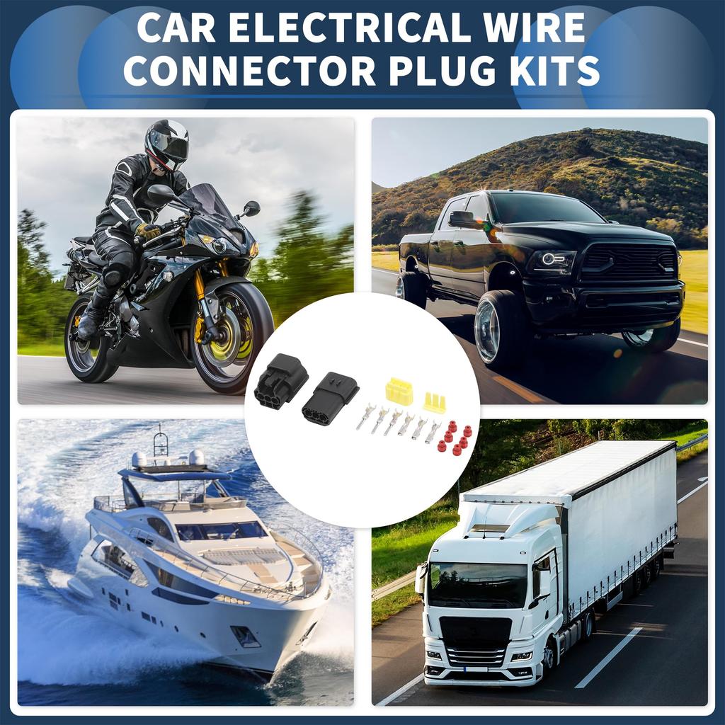 INFINAUTO 1 Set 3 Pin Car Electrical Wire Connector Plug Kit 1.8mm Series Car